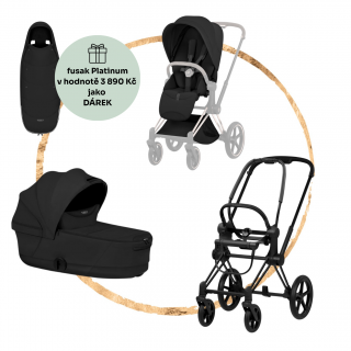 Kombinovaný kočárek Cybex Priam 2026 Style Matt Black Sepia Black + fusak Platinum jako dárek