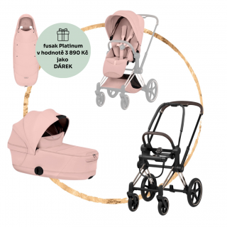 Kombinovaný kočárek Cybex Priam 2026 Style Champagne Gold Peach Pink + fusak Platinum jako dárek