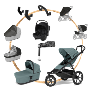 AKČNÍ SET KOMPLET Thule Urban Glide 3 Mid Blue s autosedačkou Britax Baby-Safe Core Black