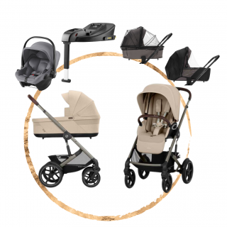 AKČNÍ SET Komplet Cybex Talos Lux Almond Beige s autosedačkou Britax Baby-Safe Core Frost Grey
