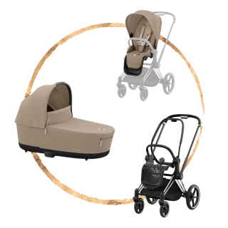Kombinovaný kočárek Cybex Priam Chrome Black Cozy Beige