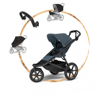 Sportovní kočárek Thule Urban Glide 3 2026 Dark Slate + madlo + pláštěnka + síť proti hmyzu