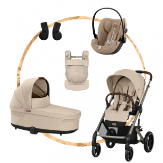 AKČNÍ SET S Cybex Balios S Lux Almond Beige + nosítko Amya
