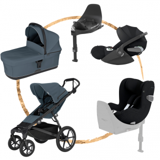 AKČNÍ SET Thule Urban Glide 4 Dark Slate + set autosedaček Cybex T-Line Sepia Black