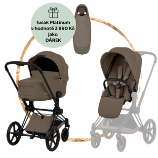 Kombinovaný kočárek Cybex Priam 2026 Comfort Matt Black Coconut Brown